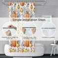 thumbnail image 4 of Fall Harvest Stall Shower Curtain 36x72inches Orange Yellow Pumpkins Shower Curtain Set with Hooks Autumn Yellow Gray Leaves Waterproof Fabric Shower Curtains for Bathroom, 4 of 6