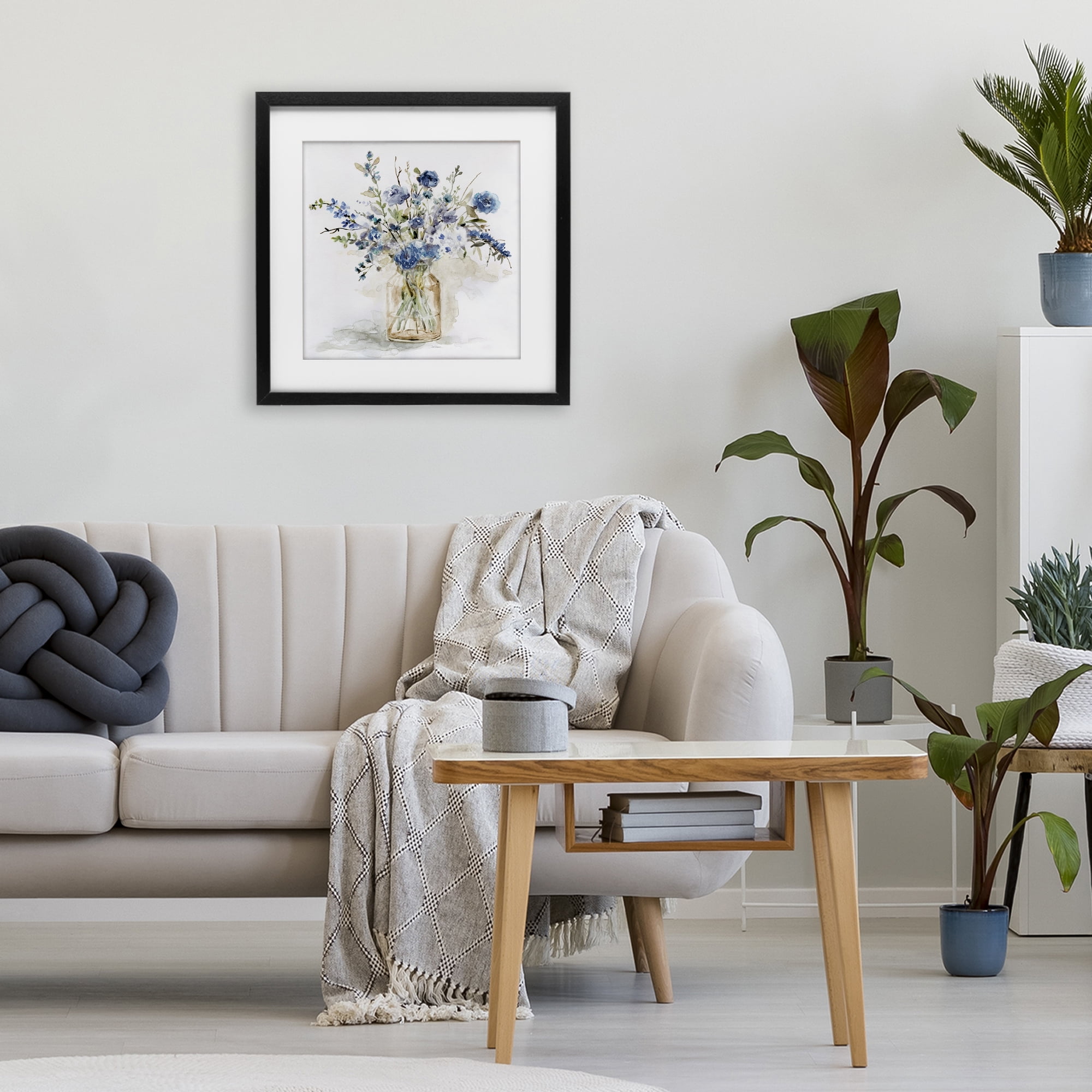 Stupell Industries Spring Floral Dollops Black Framed Print Under Glass, design by Carol Robinson
