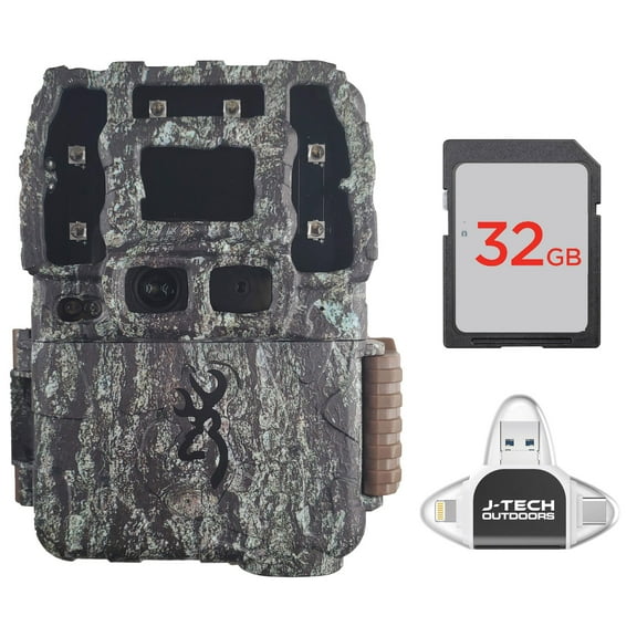 Browning Strike Force Pro DCL Nano Trail Game Camera Bundle Includes 32GB Memory Card and J-TECH USB Memory Card Reader Compatible with iPhone/iPad/Android/PC (26MP) | BTC5DCLN