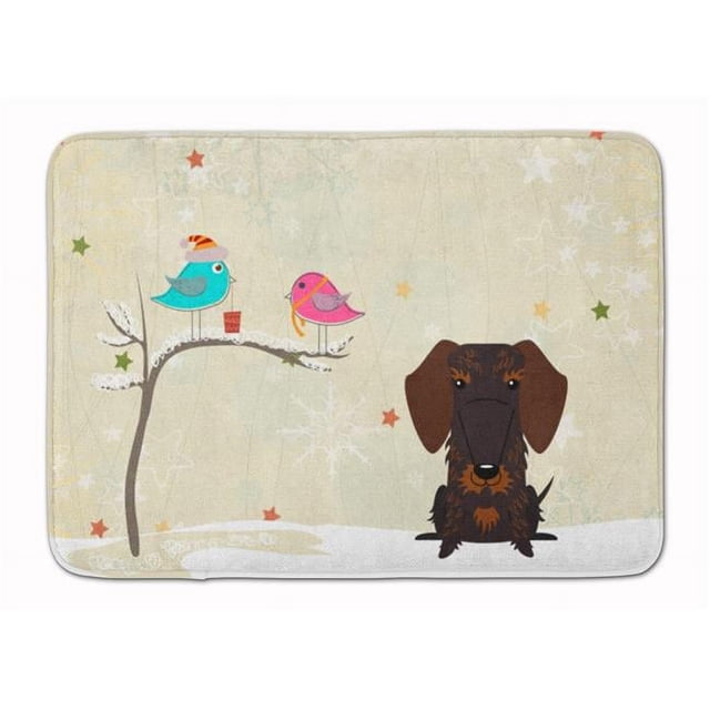 Carolines Treasures BB2601RUG Christmas Wire Hair Dachshund Chocolate Machine Washable Memory Foam Mat