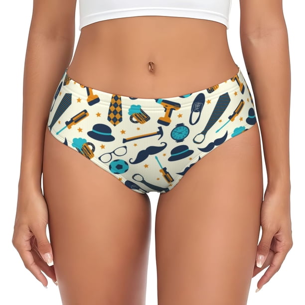 Balery Fathers day Ropa Interior de Algodón para Mujer con Dibujo – Braguitas Cómodas y Elásticas, Estilo Clásico-Small