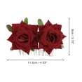 thumbnail image 2 of Unique Bargains 1 Pc Women's Portable Simulated Flowers Hair Clip Comb for Parties Red Polyester Fabric Iron, 2 of 4
