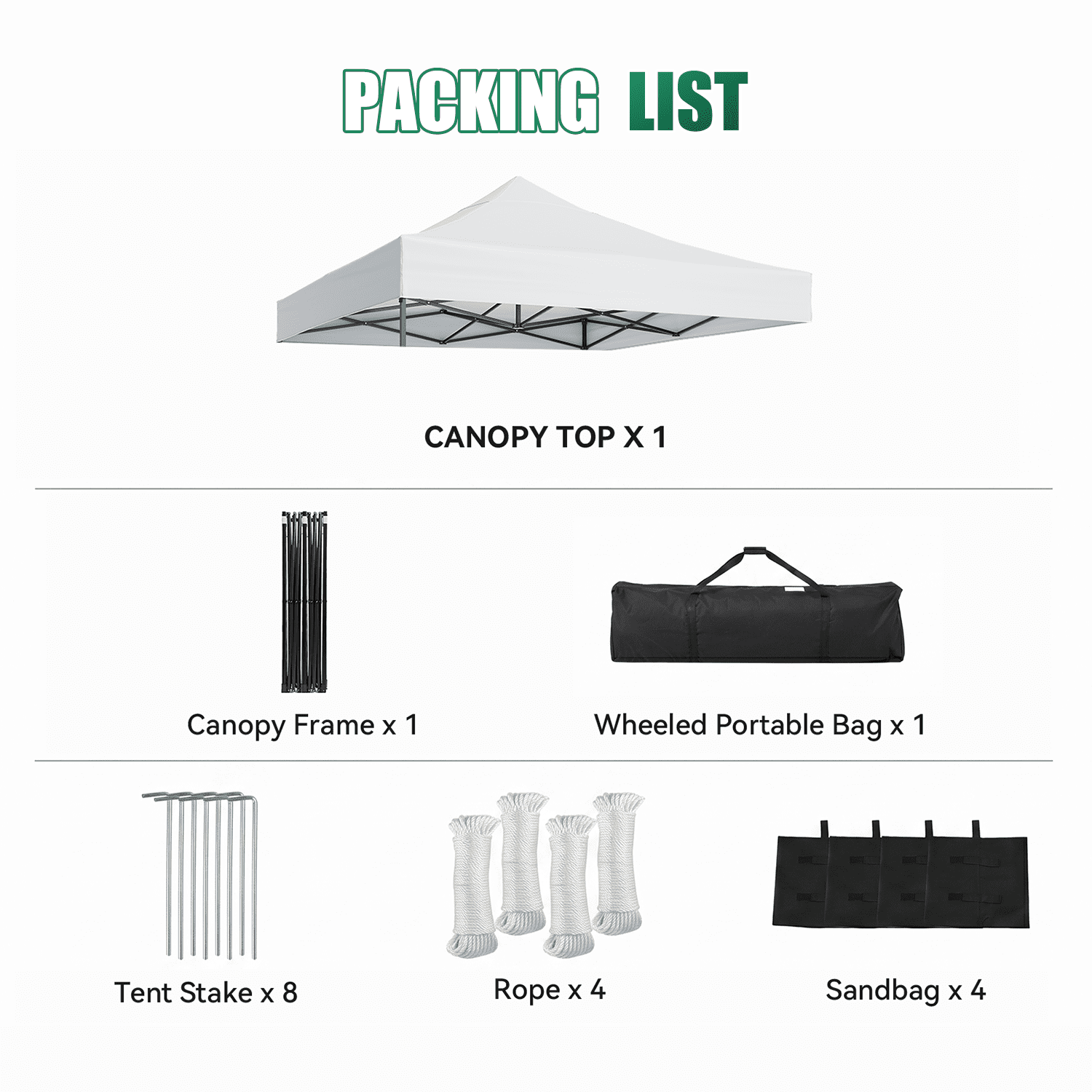 Dateyes 10x10FT Pop Up Canopy, Outdoor Canopy Tent with Carry Bag, Easy Setup Portable Instant Canopy with 4 Sandbags and 8 Stakes for Outdoor Events, Parties, Beach, Backyard, Lawn, White
