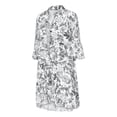 thumbnail image 5 of XIAONU Tiered Loose Fit Mini Dress for women Turn Down Collar Three Quarter Bell Sleeve Daily Summer Short Tunic Dress, 5 of 9