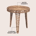 thumbnail image 2 of JONATHAN Y Amara 17" Coastal Bohemian Handwoven Water Hyacinth Round Tripod End Table, Natural, TBL2507A, 2 of 6
