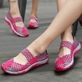 thumbnail image 5 of XIHAHA-zapatos planos ligeros para mujer, zapatillas informales tejidas con correa elástica, cómodos, 2023, 5 of 5