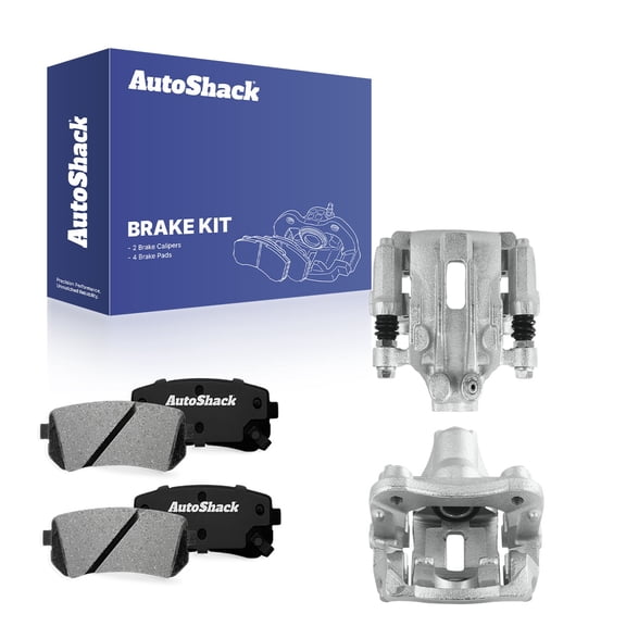 AutoShack Rear Brake Calipers   Ceramic Brake Pads Replacement for 2016-2019 Hyundai Sonata 2016-2020 Kia Optima 6-PC Kit