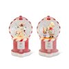 Set of 2 7.75 Inch Glittered Resin Gumball Machine Snow Globes