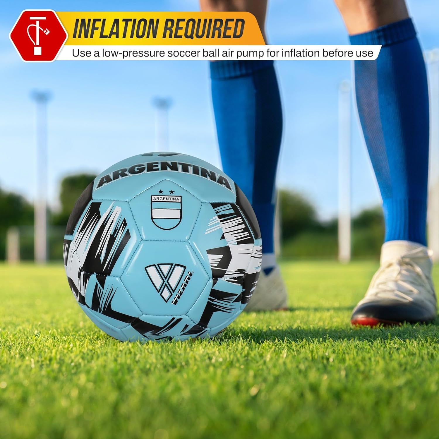 Vizari National Team Soccer Ball | Durable Faux Leather | Sizes 3, 4, & 5 | Ideal for Youth & Adults