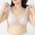 thumbnail image 3 of Aezemi Front Closure Ribbed Bras for Women, No Underwire Senior Wireless Lingerie, Adjustable Strap Brassiere, 3 of 4