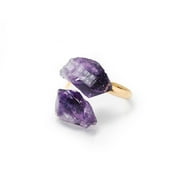AYANA WELLNESS Women's Amethyst Crystal Ring for Third Eye Chakra Healing - February Birthstone - Ayana Crystal