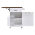 thumbnail image 5 of Aukfa 39" Rolling Kitchen Island with Drop Leaf, Mobile Kitchen Cart with Cabinet for Small Space, White, 5 of 8