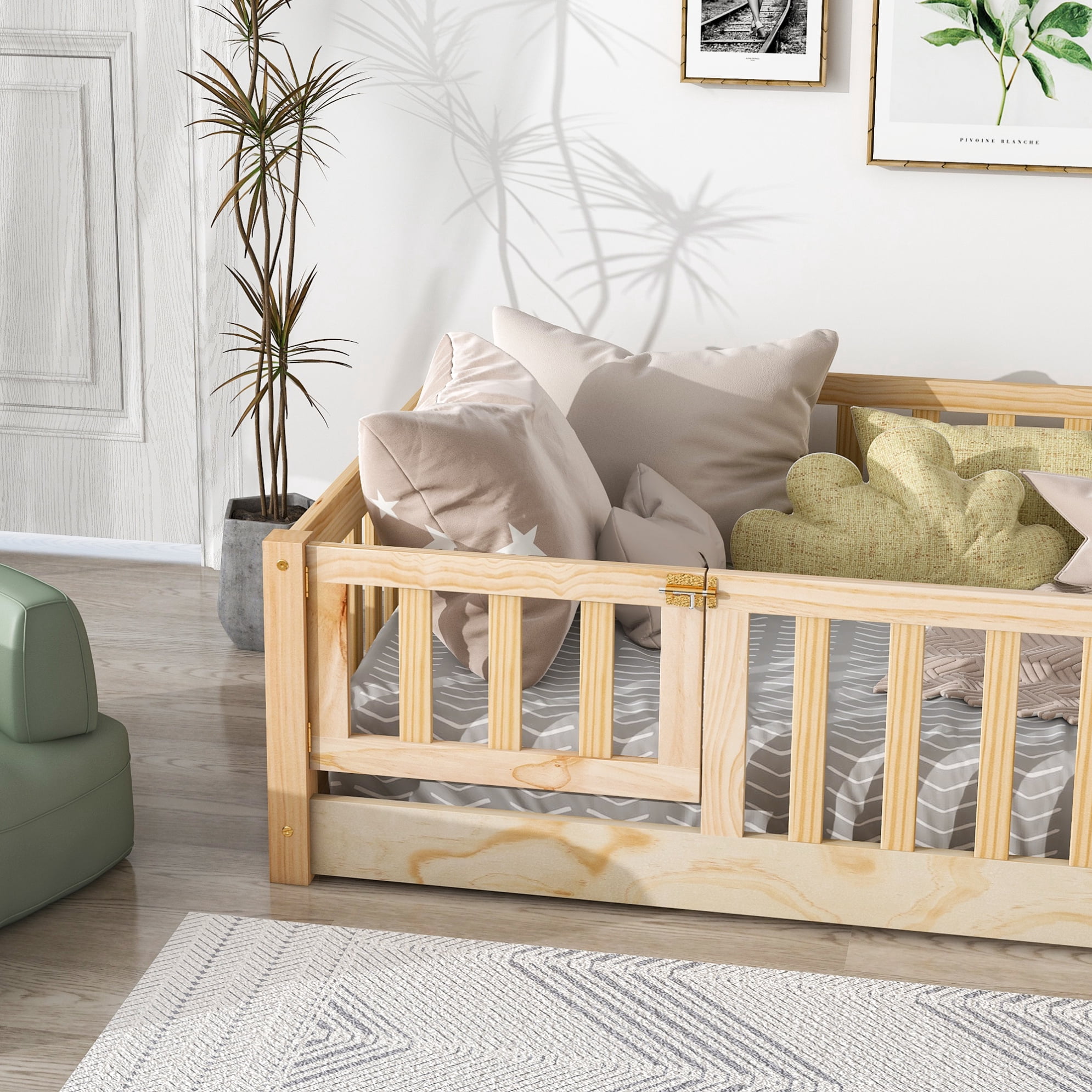 Triple Tree Kids Twin Pine Toddler Beds, Natural