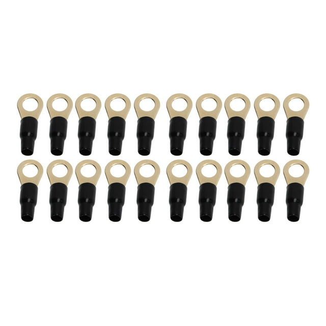 4GA Wire Lugs, Cable Terminal Connector 12mm 20 Pcs High Temperature Proof Copper for Marine