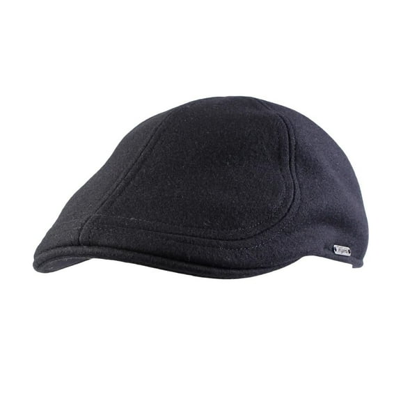 Wigens Men's Classic 100% Melton Wool Pub Cap Black