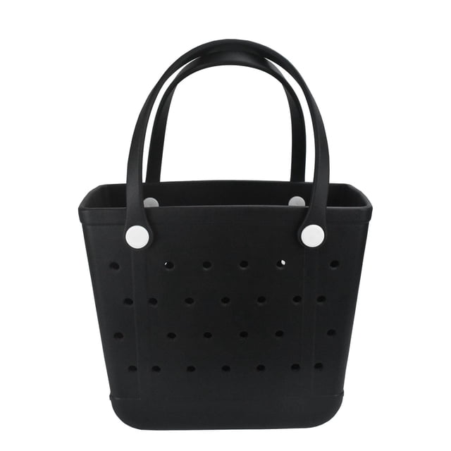 Bolso de Playa Chokoter Impermeable Tote de Goma Mediano Negro