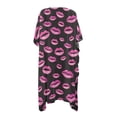 thumbnail image 2 of HELLHERO High Quality Fabrics Bathing Suit Cover Up for Beach Short Sleeve Cardigan Lip pattern Design, 2 of 6