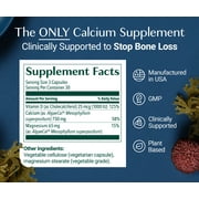 AlgaeCal - Plant-Based Calcium with Vitamin D for Women & Men, Clinically Supported to Stop Bone Loss, 1-Month Supply