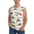 thumbnail image 2 of Lsque Excavator Print Men's Cotton Blend Sleeveless Muscle Shirts (S-3XL)- Moisture Wicking, Odor Protection, UPF 30+,XX-Large, 2 of 8