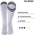thumbnail image 2 of Lian LifeStyle Boys 1 Pair Knee High Sports Socks for Baseball/Soccer/Lacrosse XL002 XS White, 2 of 4
