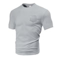 thumbnail image 3 of Men T Shirts Short Sleeve Crewneck Shirt Lightweight Light Gray Tshirt Mens Clothes, 3 of 4