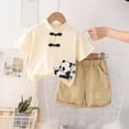 thumbnail image 2 of TAIAOJING Toddler Baby Boy Summer Outfit New Short Sleeved Cute Cartoon Pattern T Shirt + Solid Color Shorts Fashion Boy Suit, 2 of 9