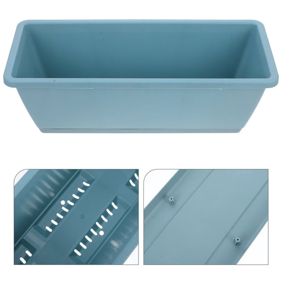 HEMOTON 2 Sets  Rectangular Flower Window Box Long Plant Trough Pot Vegetable Planter