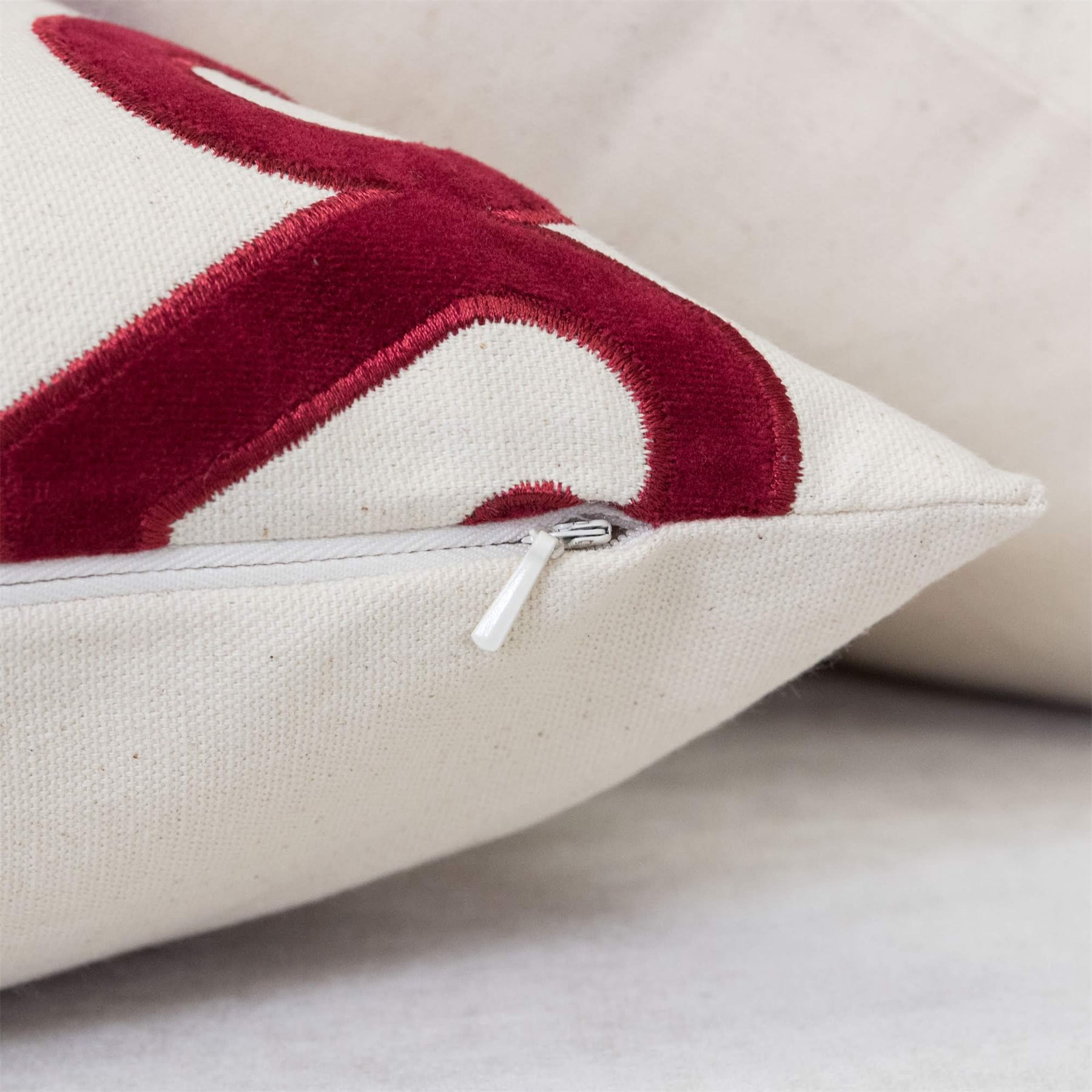 Tracina Red Geometric Polyester 20 in. x 20 in. Throw Pillow