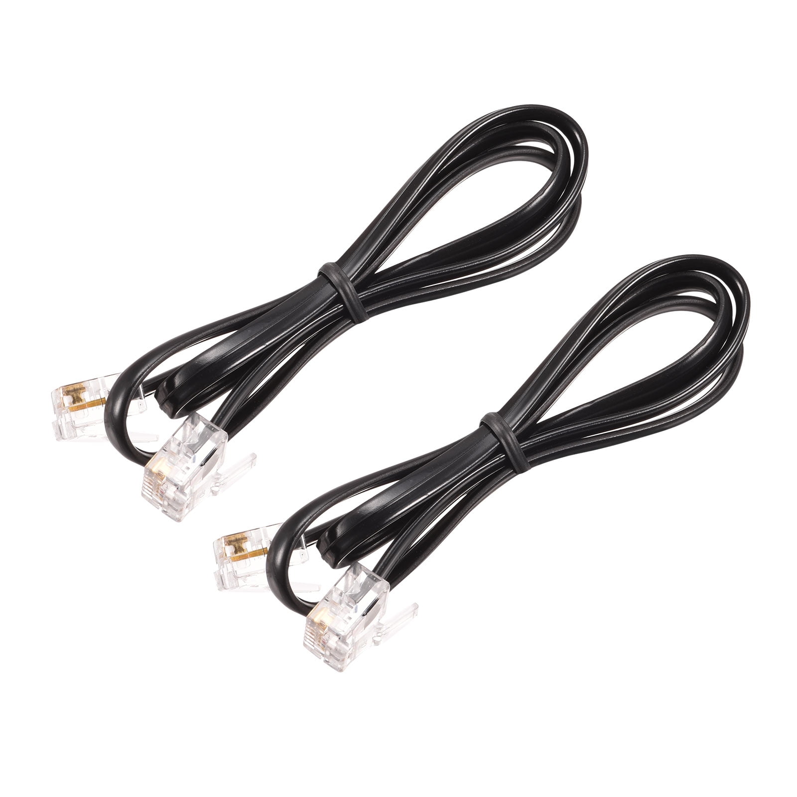 Cavo Telefonico RJ11 6P4C Maschio-maschio – 2 Metri, Nero, Per Modem E Telefoni Fissi - copertina