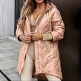 thumbnail image 3 of Iyufng Women's Hooded Quilted Mid Length Puffer Jackets, Zip Up High Low Winter Coat with Side Pockets, 3 of 7