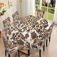 thumbnail image 2 of Xoenoiee Leopard Cpw Print 7 Pcs Table Cover and Seat Slipcover Rectangle Tablecloth and Dining Chair Covers with Elastic Edge Furniture Decor for Home Kitchen, 2 of 6