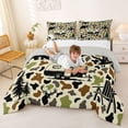 thumbnail image 3 of Catabedysis Camo Camping Full Size Comforter Sets,Wildlife Camper Pattern Bedding Comforter Set For Boys,Earthy Tone,Light Gray Reversible,3-Piece,1 Comforter and 2 Pillowcases, 3 of 7