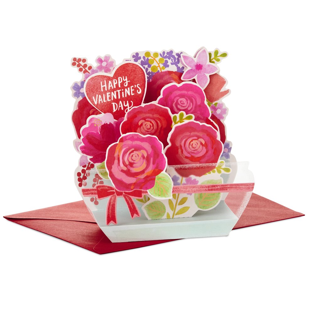 Hallmark Paper Wonder Displayable Pop Up Valentine's Day Card (Flowers