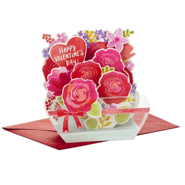 Hallmark Paper Wonder Displayable Pop Up Valentine's Day Card (Flowers