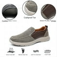 thumbnail image 2 of Mens Casual Loafers Walking Comfortable Lightweight Wide Toe Canvas Breathable Athletic Shoes Brown 10 US, 2 of 7