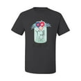 thumbnail image 2 of Wild Bobby, Y'all Is Not Word It's A Word Southern Artsy Jar with Flowers Pop Culture Men's Graphic T-Shirt, Charcoal, Small, 2 of 3