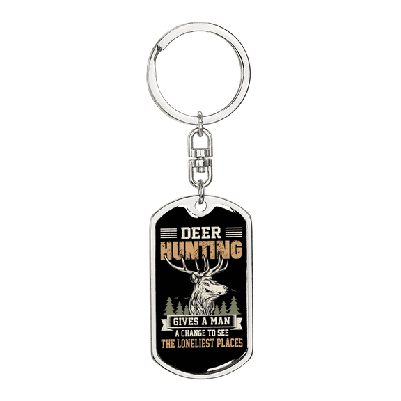 The Loneliest Places Stainless Steel or 18k Gold Premium Swivel Dog Tag Keychain