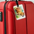thumbnail image 5 of Capybara Watercolor Faux Leather Travel Luggage Tag, 5 of 7