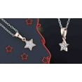 thumbnail image 2 of Dazzlingrock Collection Round White Diamond Star Pendant for Women with 18 Inch Silver Chain (0.06 ctw, Color I-J, CLarity I1-I2) in 14K Rose Gold, 2 of 6