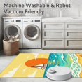 thumbnail image 5 of ODIKA 4'x6' Machine Washable Non-Slip Area Rug, Ocean Horizon Latch Hook with Sailboat High Traffic Rug, Yellow, 618991, 5 of 7