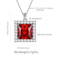 thumbnail image 6 of 6 Carat January Birthstone Necklace Garnet Pendant Princess Cut Red CZ 925 Sterling Silver Jewelry Women Birthday Christmas Mother's Day Gift Juwaliy, 6 of 7