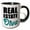 Black/White, variant on 3drose, Real Estate Diva Aqua, 11oz Two-tone Black Mug