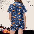 thumbnail image 5 of Gelikeya Tween Pjs Size 8-9 Halloween Pajamas Short Sleeve Tops Shorts 2 Piece Outfits All Saints' Day Nightwear Preppy Pjs 2-13Y (Blue, 8-9 Years), 5 of 5
