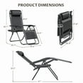 thumbnail image 3 of Homall Outdoor Zero Gravity Chair Patio Recliner Chaise Lounge with Adjustable Headrest and Tray for Storage, Pack of 2,Black, 3 of 7