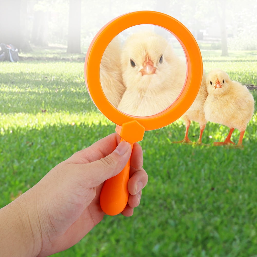 FAGINEY Magnifier Toy, 90mm Handheld Kids 3X Magnifying Glass Magnifier with Stand Children Educational Toys, Magnifying Glass