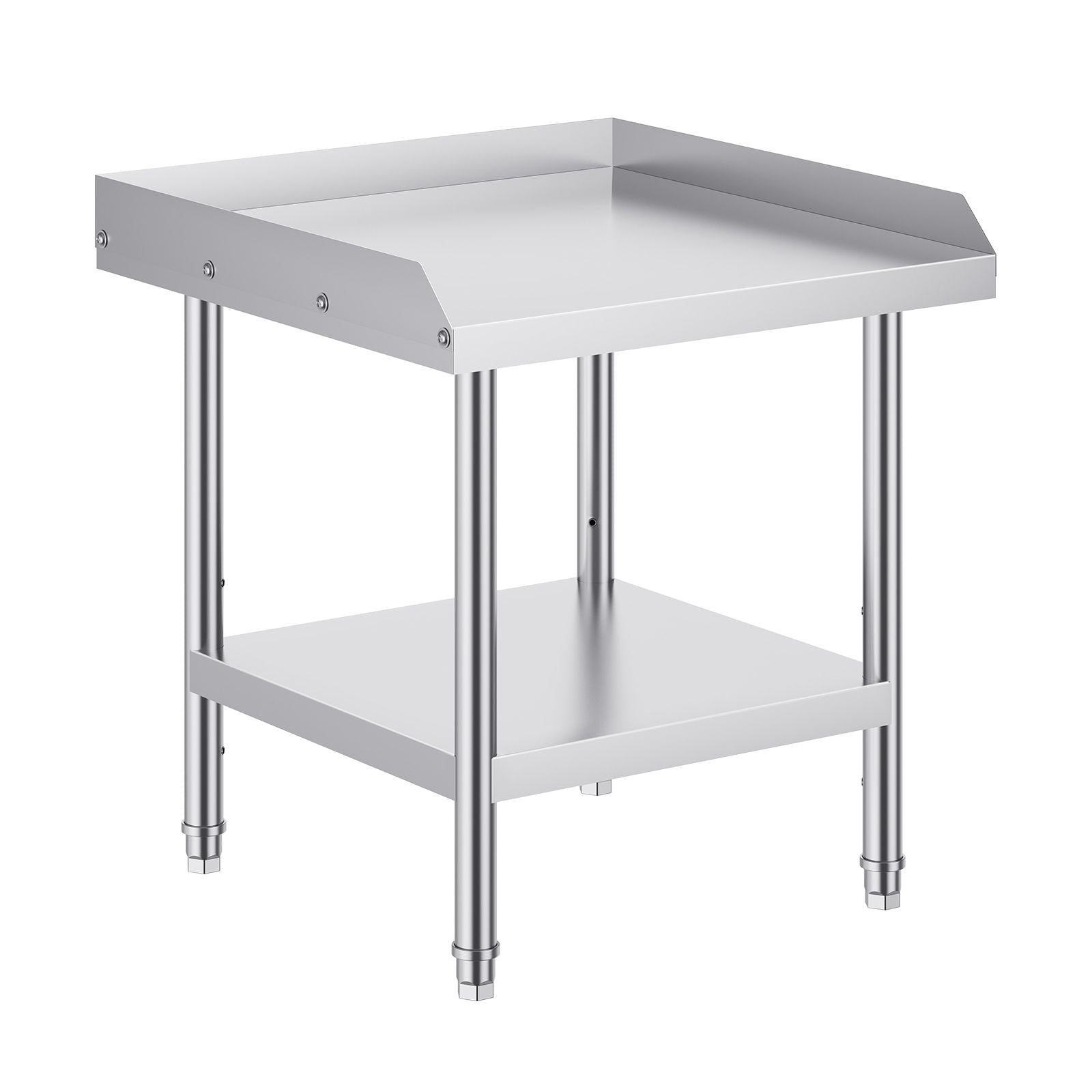 24x24x26 in Stainless Steel Commercial Work Table, 3-Sided Backsplash, Heavy  Adjustable Height for Restaurant Home Hotel