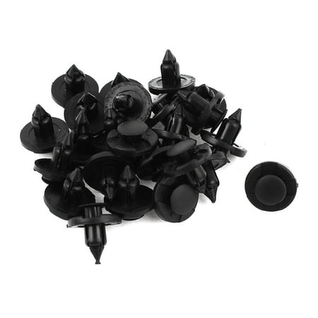 Black Plastic Trim Unique Bargains 24 Pcs 21mm Long Bumper Trim Panel Plastic Rivet Mat Clip Black for Car ()