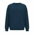 thumbnail image 4 of LNWUY (S-5XL) Mens Big and Tall Corduroy Crewneck Sweaters Solid Color Slim Fit Lightweight Knit Pullover Sweaters for Casual Blue XL, 4 of 6