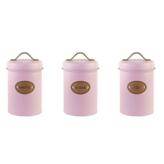 3pcs Multifunctional Kitchen Storage Jars Vintage Metal Canisters With Covers