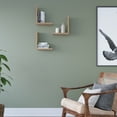 thumbnail image 2 of Ada Home Decor Furniture 11.8" 3 Tier Oak Wesley Modern Wall Shelf, 2 of 6